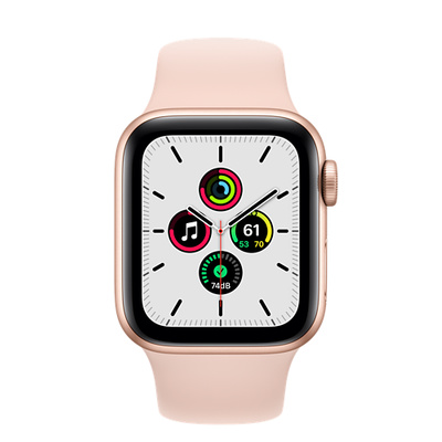 Apple Watch SE（GPSモデル）- 40mmゴールドアルミニウムケースとピンクサンドスポーツバンド [整備済製品]