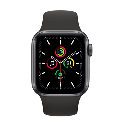 Apple Watch SE（GPSモデル）- 40mmスペースグレイアルミニウムケースとブラックスポーツバンド [整備済製品]