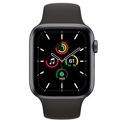 Apple Watch SE（GPSモデル）- 44mmスペースグレイアルミニウムケースとブラックスポーツバンド [整備済製品]