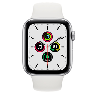 Apple Watch SE（GPS + Cellularモデル）- 44mmシルバーアルミニウムケースとホワイトスポーツバンド [整備済製品]