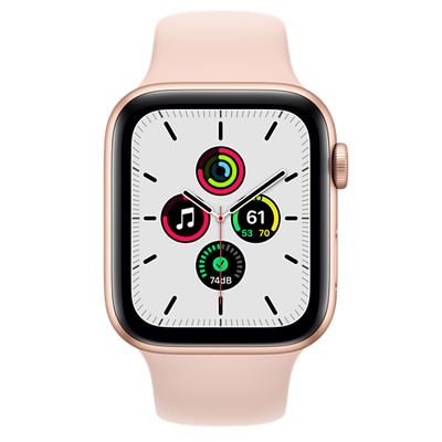 Apple Watch SE（GPSモデル）- 44mmゴールドアルミニウムケースとピンクサンドスポーツバンド [整備済製品]