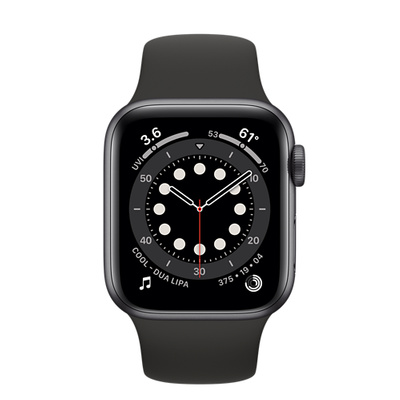 Apple Watch Series 6（GPS + Cellularモデル）- 40mmスペースグレイアルミニウムケースとブラックスポーツバンド [整備済製品]