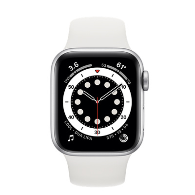 Apple Watch Series 6（GPSモデル）- 40mmシルバーアルミニウムケースとホワイトスポーツバンド [整備済製品]