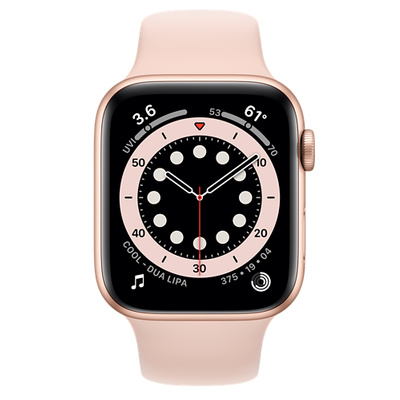 Apple Watch Series 6（GPSモデル）- 44mmゴールドアルミニウムケースとピンクサンドスポーツバンド [整備済製品]