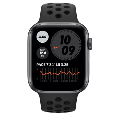 Apple Watch Nike Series 6（GPS + Cellularモデル）- 44mmスペースグレイアルミニウムケースとアンスラサイト/ブラックNikeスポーツバンド [整備済製品]
