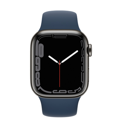 Apple Watch Series 7（GPS + Cellularモデル）- 41mmグラファイトステンレススチールケースとアビスブルースポーツバンド [整備済製品]