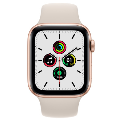 Apple Watch SE（GPSモデル）- 44mmゴールドアルミニウムケースとスターライトスポーツバンド [整備済製品]