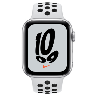 Apple Watch Nike SE（GPSモデル）- 44mmシルバーアルミニウムケースとピュアプラチナム/ブラックNikeスポーツバンド [整備済製品]
