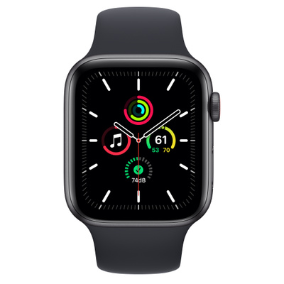 Apple Watch SE（GPS + Cellularモデル）- 44mmスペースグレイアルミニウムケースとミッドナイトスポーツバンド [整備済製品]