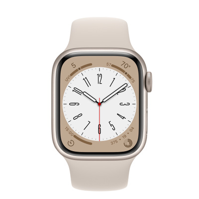 Apple Watch Series 8（GPSモデル）- 41mmスターライトアルミニウムケースとスターライトスポーツバンド [整備済製品]