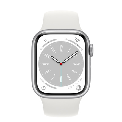 Apple Watch Series 8（GPSモデル）- 41mmシルバーアルミニウムケースとホワイトスポーツバンド [整備済製品]
