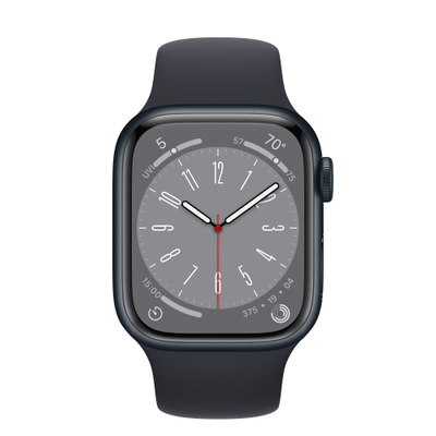 Apple Watch Series 8（GPSモデル）- 41mmミッドナイトアルミニウムケースとミッドナイトスポーツバンド [整備済製品]