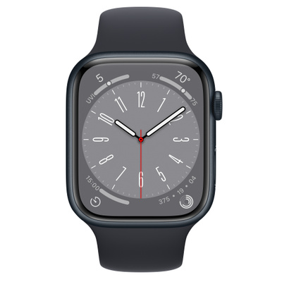 Apple Watch Series 8（GPSモデル）- 45mmミッドナイトアルミニウムケースとミッドナイトスポーツバンド [整備済製品]