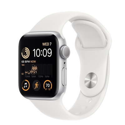 Apple Watch SE（第2世代、GPSモデル）- 40mmシルバーアルミニウムケースとホワイトスポーツバンド [整備済製品]
