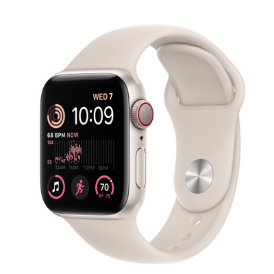 Apple Watch SE（第2世代、GPS + Cellularモデル）- 40mmスターライトアルミニウムケースとスターライトスポーツバンド [整備済製品]