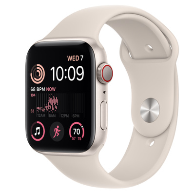 Apple Watch SE（第2世代、GPS + Cellularモデル）- 44mmスターライトアルミニウムケースとスターライトスポーツバンド [整備済製品]