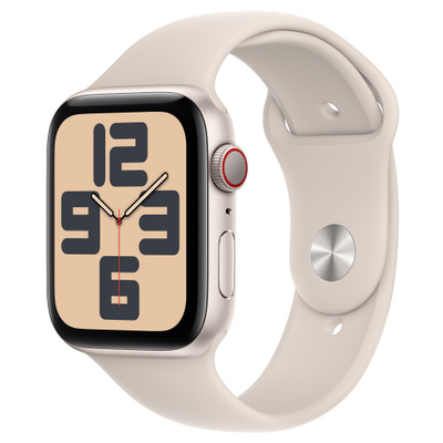 Apple Watch SE（GPS + Cellularモデル）- 44mmスターライトアルミニウムケースとM/Lスターライトスポーツバンド [整備済製品]