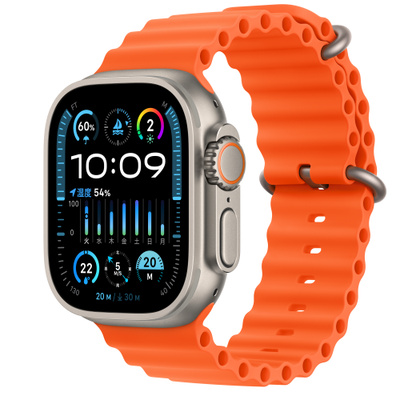Apple Watch Ultra 2（GPS + Cellularモデル）- 49mmチタニウムケースとオレンジオーシャンバンド [整備済製品]