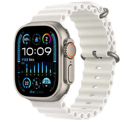 Apple Watch Ultra 2（GPS + Cellularモデル）- 49mmチタニウムケースとホワイトオーシャンバンド [整備済製品]
