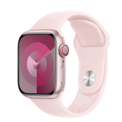 Apple Watch Series 9（GPS + Cellularモデル）- 41mmピンクアルミニウムケースとS/Mライトピンクスポーツバンド [整備済製品]