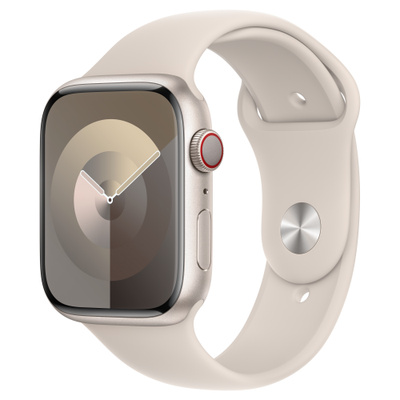 Apple Watch Series 9（GPS + Cellularモデル）- 45mmスターライトアルミニウムケースとS/Mスターライトスポーツバンド [整備済製品]