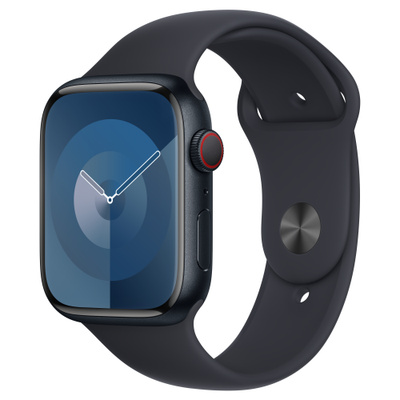 Apple Watch Series 9（GPS + Cellularモデル）- 45mmミッドナイトアルミニウムケースとS/Mミッドナイトスポーツバンド [整備済製品]