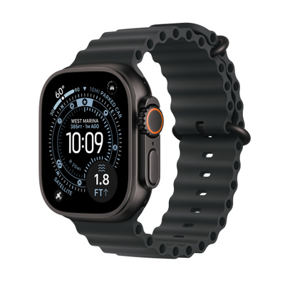 Apple Watch Ultra 3（GPS + Cellularモデル）- 49mmブラックチタニウムケースとブラックオーシャンバンド [整備済製品]