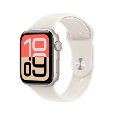Apple Watch SE 3（GPSモデル）- 44mmスターライトアルミニウムケースとM/Lスターライトスポーツバンド [整備済製品]