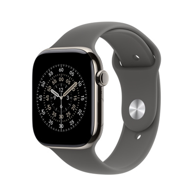 Apple Watch Series 11（GPS + Cellularモデル）- 46mmナチュラルチタニウムケースとS/Mストーングレイスポーツバンド [整備済製品]