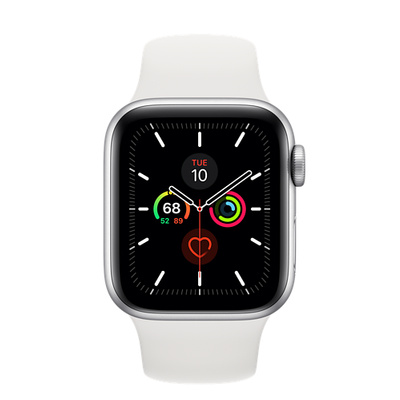 Apple Watch Series 5（GPSモデル）- 40mmシルバーアルミニウムケースとホワイトスポーツバンド [整備済製品]