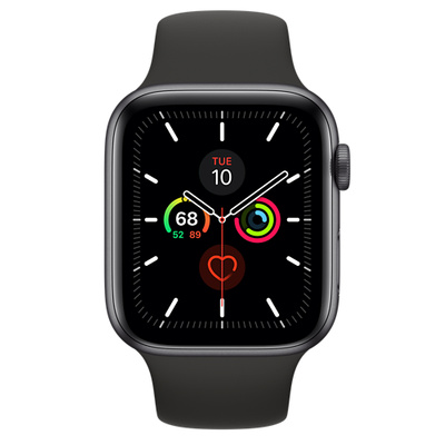 Apple Watch Series 5（GPSモデル）- 44mmスペースグレイアルミニウムケースとブラックスポーツバンド [整備済製品]