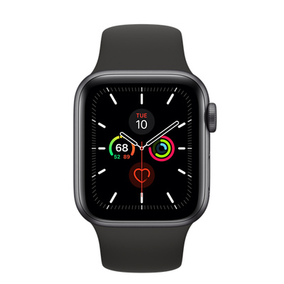 Apple Watch Series 5（GPS + Cellularモデル）- 40mmスペースグレイアルミニウムケースとブラックスポーツバンド [整備済製品]