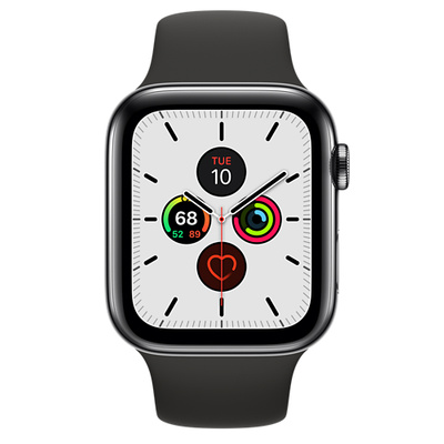 Apple Watch Series 5（GPS + Cellularモデル）- 44mmスペースブラックステンレススチールケースとブラック