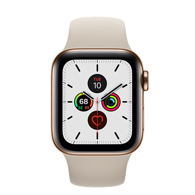 Apple Watch Series 5（GPS + Cellularモデル）- 40mmゴールドステンレススチールケースとストーンスポーツバンド [整備済製品]