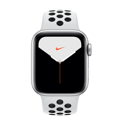 Apple Watch Nike Series 5（GPS + Cellularモデル）- 40mmシルバーアルミニウムケースとピュアプラチナム/ブラックNikeスポーツバンド [整備済製品]