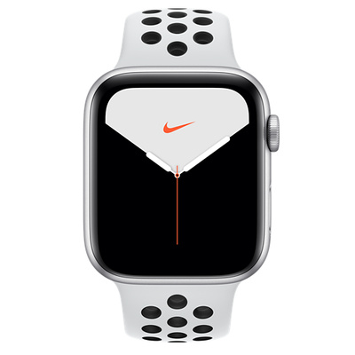 Apple Watch Nike Series 5（GPS + Cellularモデル）- 44mmシルバーアルミニウムケースとピュアプラチナム/ブラックNikeスポーツバンド [整備済製品]