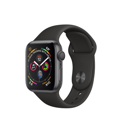 Apple Watch Series 4（GPSモデル）- 40mmスペースグレイアルミニウムケースとブラックスポーツバンド [整備済製品]