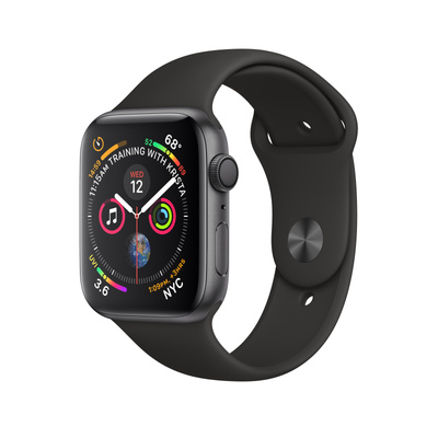 Apple Watch Series 4（GPSモデル）- 44mmスペースグレイアルミニウムケースとブラックスポーツバンド [整備済製品]