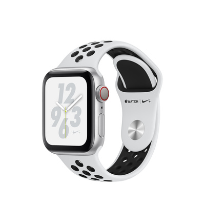 Apple Watch Nike+ Series 4（GPS + Cellularモデル）- 40mmシルバーアルミニウムケースとピュアプラチナム/ブラックNikeスポーツバンド [整備済製品]