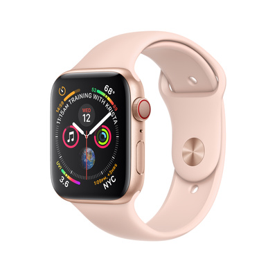 Apple Watch Series 4（GPS + Cellularモデル）- 44mmゴールドアルミニウムケースとピンクサンドスポーツバンド [整備済製品]