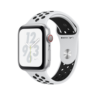 Apple Watch Nike+ Series 4（GPS + Cellularモデル）- 44mmシルバーアルミニウムケースとピュアプラチナム/ブラックNikeスポーツバンド [整備済製品]