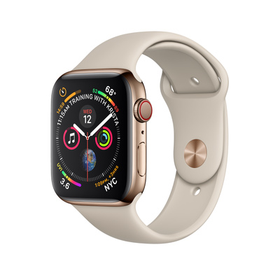 Apple Watch Series 4（GPS + Cellularモデル）- 44mmゴールドステンレススチールケースとストーンスポーツバンド [整備済製品]